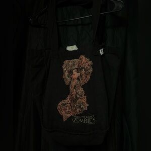 Black Tote Bag with Graphic Design